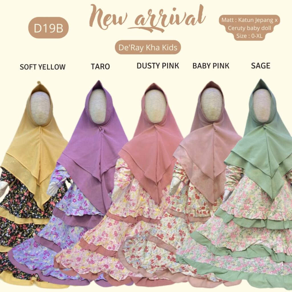 Gamis Anak De’RayKha D19B Katun Jepang Mix Ceruty